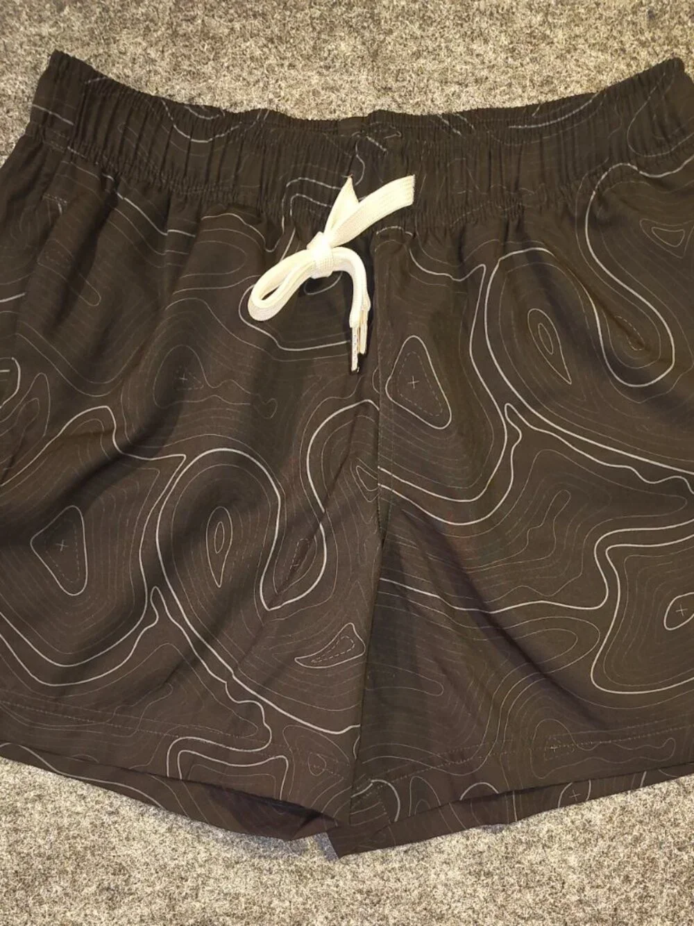 Men's Black Topographic Swim Trunks - Brand Unspecified
